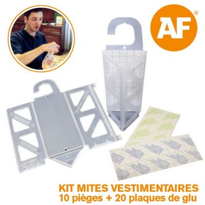AF® 1/2 DIAMOND KIT MITES VESTIMENTAIRES (TINEOLA) 10 PIÈGES + 20 PLAQUES DE GLU