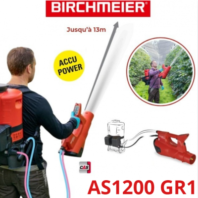 AS 1200 GR1 CAS V2 PULVÉRISATEUR SOUFFLEUR À BATTERIE (BLOC BATTERIE+CHARGEUR) BIRCHMEIER