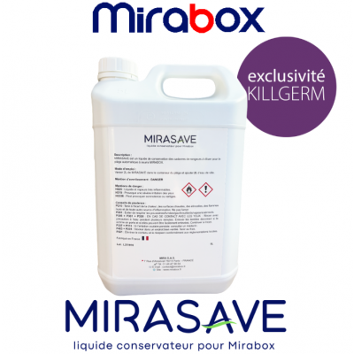 MIRASAVE - LIQUIDE DE CONSERVATION POUR MIRABOX BIDON DE 5L (x4) 