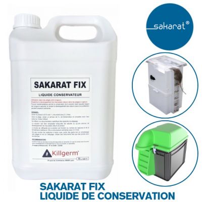 SAKARAT® FIX 5L LIQUIDE DE CONSERVATION POUR PIÈGE MULTICAPTURES