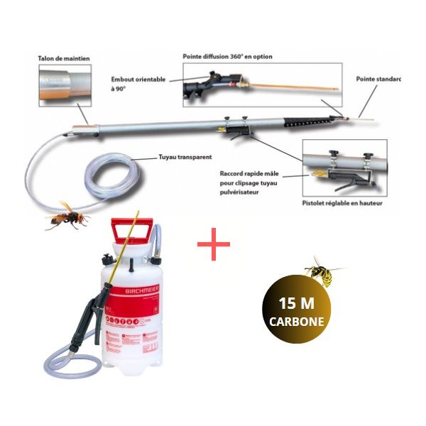 Adaptateur Perche Extension Pour Bombe Aérosol - Rallonge Pulvérisateur Réglable - Pour Insecticide, Nettoyage Toiture, Fenêtres